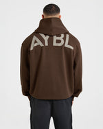 Essential Oversized Graphic Hoodie - Marron