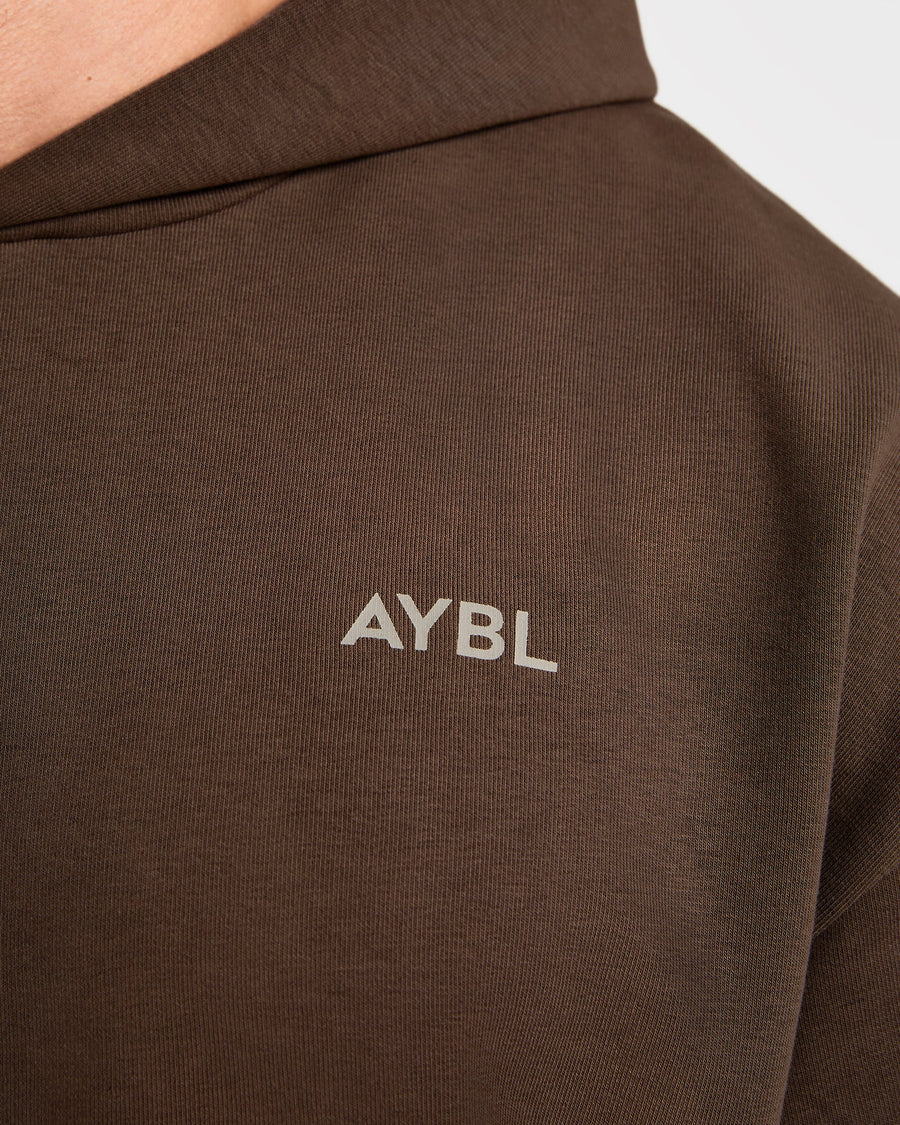 Essential Oversized Graphic Hoodie - Marron