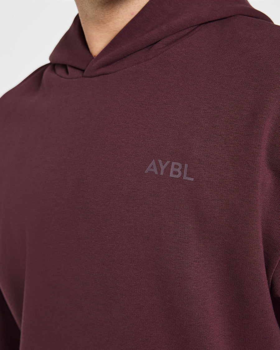 Essential Oversized Graphic Hoodie - Dusty Plum