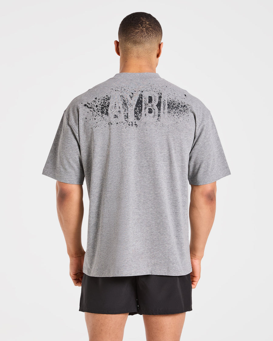 Gym Chalk Oversized T Shirt - Light Charcoal Marl
