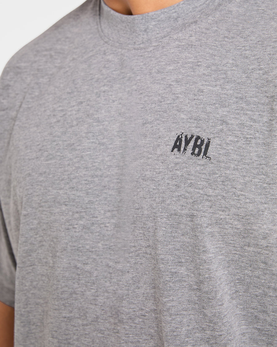 Gym Chalk Oversized T Shirt - Light Charcoal Marl