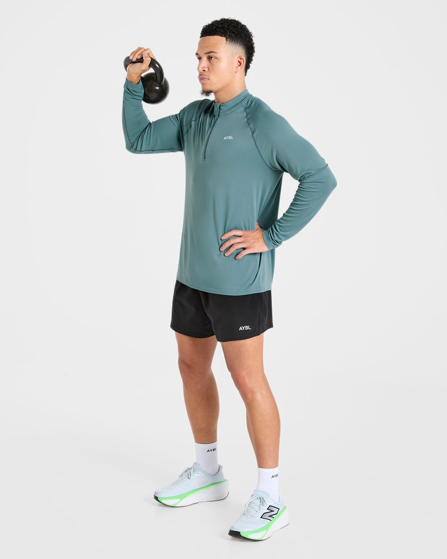 Attain Seamless 1/2 Zip Pullover - Titan Bleu