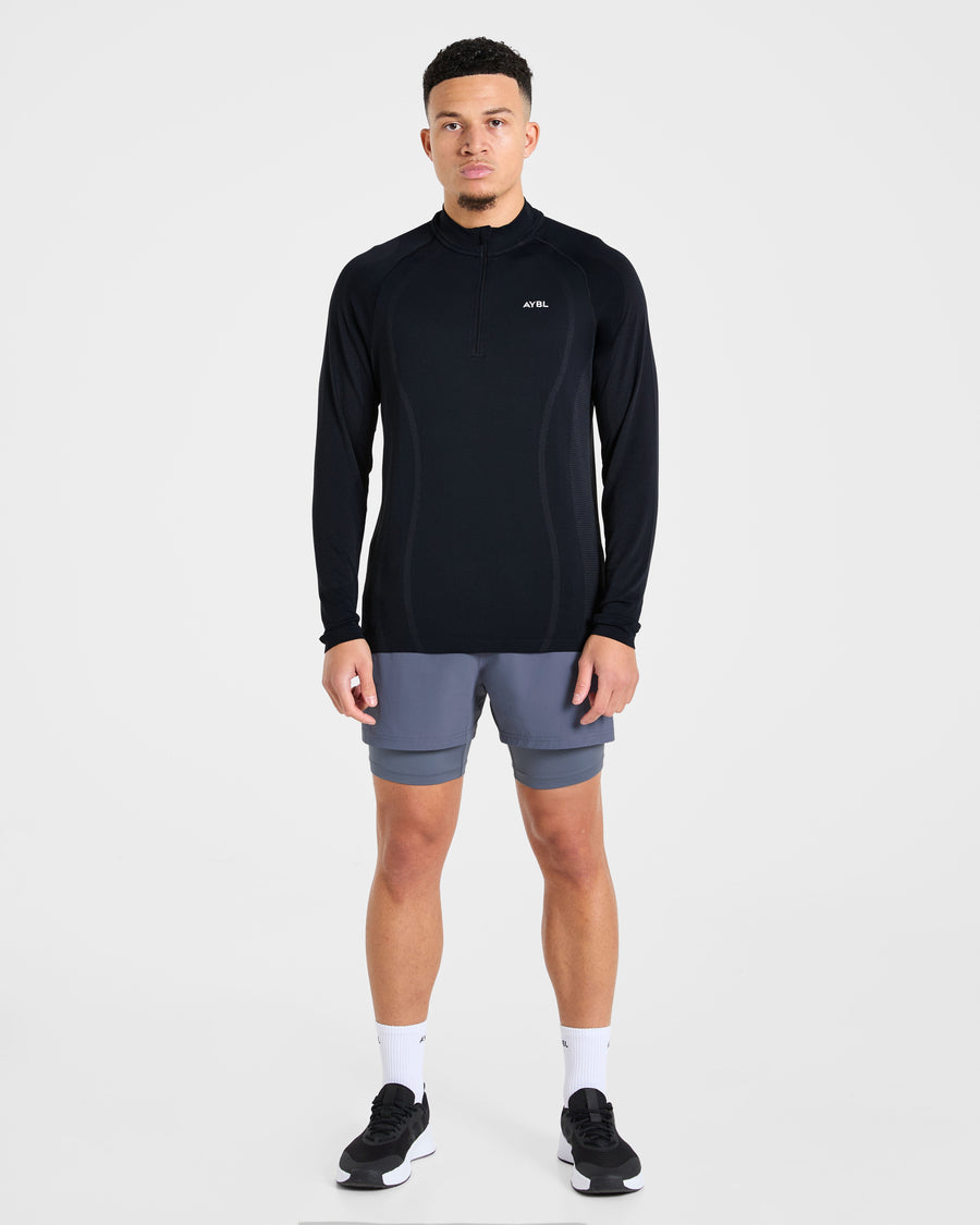 Attain Seamless 1/2 Zip Pullover - Noir