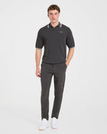 Classic Knitted Polo - Charcoal