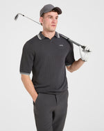 Classic Knitted Polo - Charcoal