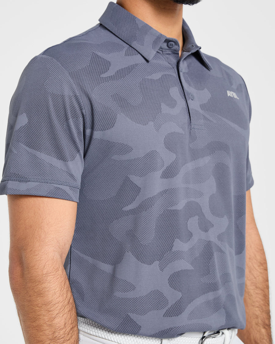 Camo Polo - Slate Bleu