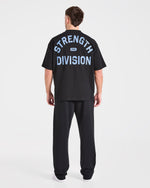 Strength Division Oversized T Shirt - Noir/Bleu