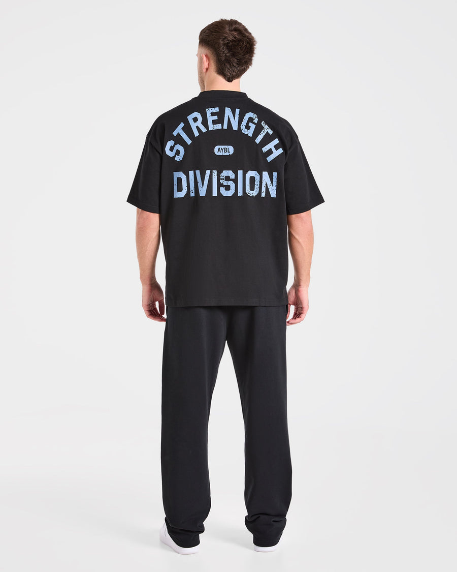 Strength Division Oversized T Shirt - Noir/Bleu