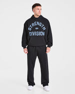 Strength Division Oversized Straight Leg Joggers - Noir/Bleu