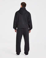 Strength Division Oversized Straight Leg Joggers - Noir/Bleu
