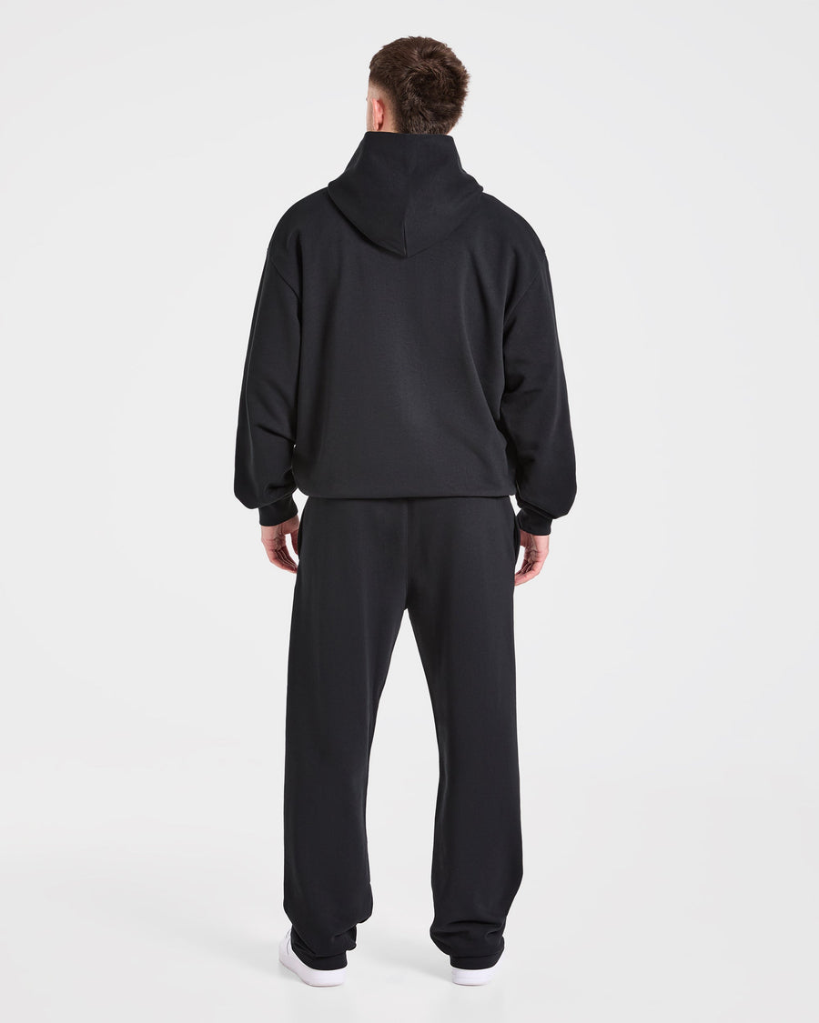 Strength Division Oversized Straight Leg Joggers - Noir/Bleu