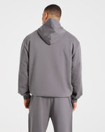 Strength Division Oversized Hoodie - Charcoal/Rouge