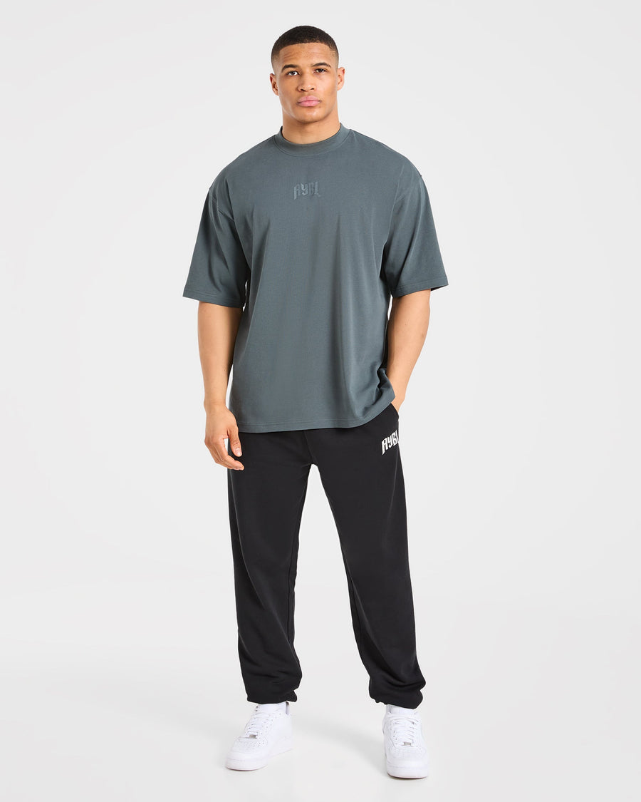 Heavy Lifting Gothic Oversized T Shirt - Iron Slate