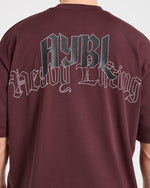 Heavy Lifting Gothic Oversized T Shirt - Dusty Plum/Noir
