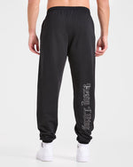 Heavy Lifting Gothic Oversized Joggers - Noir/Off Blanc