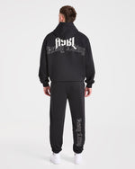 Heavy Lifting Gothic Oversized Joggers - Noir/Off Blanc