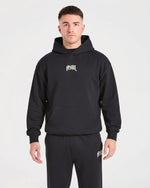 Heavy Lifting Gothic Oversized Hoodie - Noir/Off Blanc