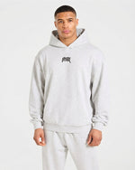 Heavy Lifting Gothic Oversized Hoodie - Gris Marl