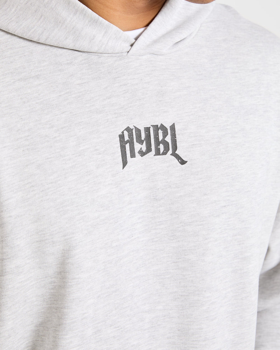 Heavy Lifting Gothic Oversized Hoodie - Gris Marl