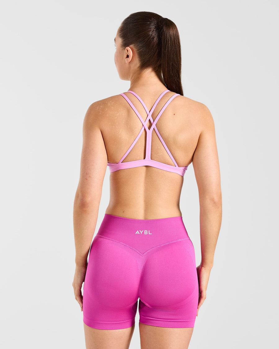 Essential Strappy Sports Bra - Sugar Rose