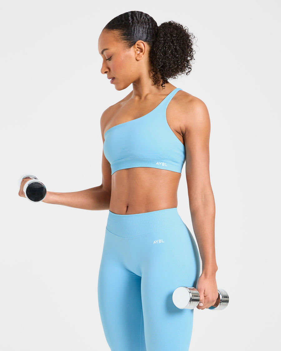 Enhance Seamless One Shoulder Sports Bra - Powder Bleu