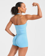 Enhance Seamless Halterneck Top - Powder Bleu