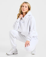 Athletics Track Oversized Hoodie - Heather Gris/Slate Bleu