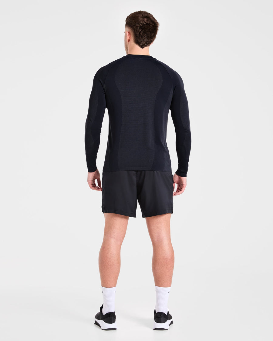 Attain Seamless Long Sleeve T Shirt - Noir