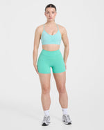 Essential Ruched Sports Bra - Soft Aqua