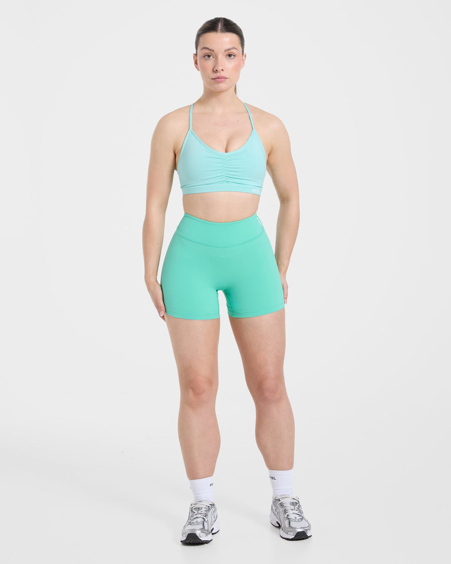 Essential Ruched Sports Bra - Soft Aqua