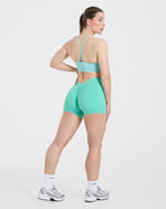 Essential Ruched Sports Bra - Soft Aqua