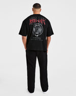 Doberman Strength Oversized T Shirt - Noir/Rouge