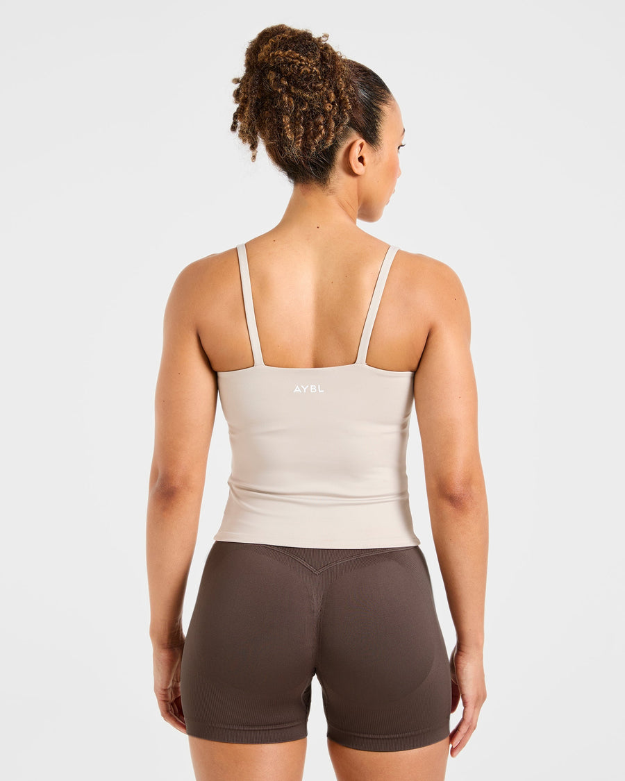 Essential Strappy Tank Top - Taupe