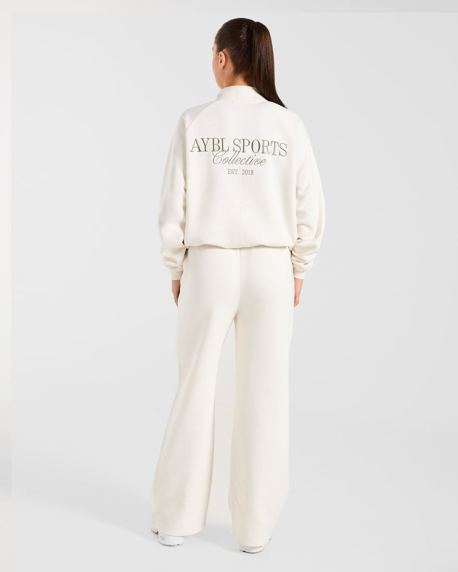 Sports Collective Oversized Straight Leg Joggers - Off Blanc/Vert