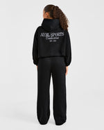 Sports Collective Oversized Straight Leg Joggers - Noir