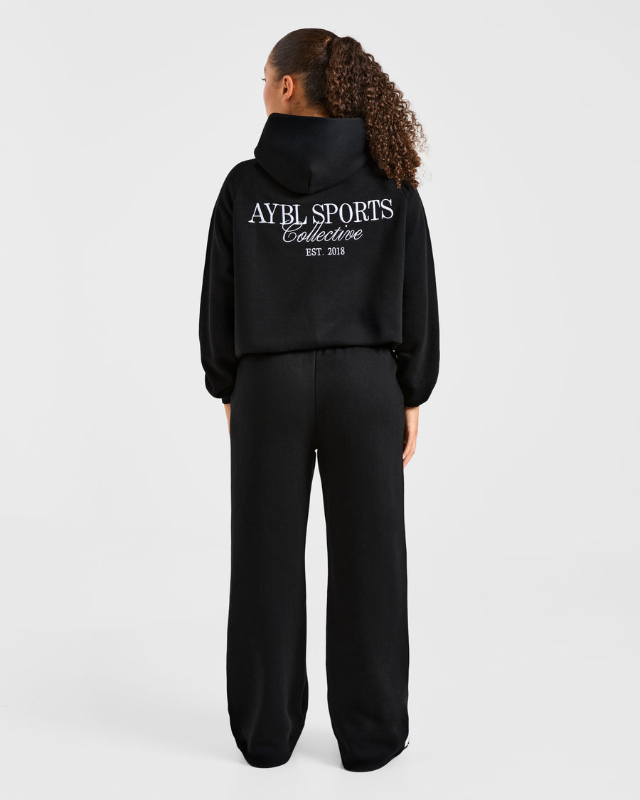 Sports Collective Oversized Straight Leg Joggers - Noir
