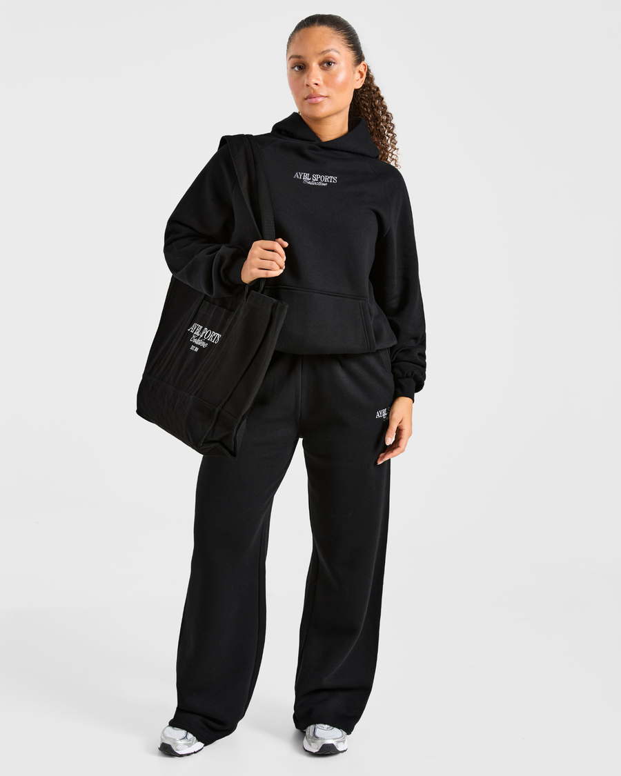 Sports Collective Oversized Straight Leg Joggers - Noir