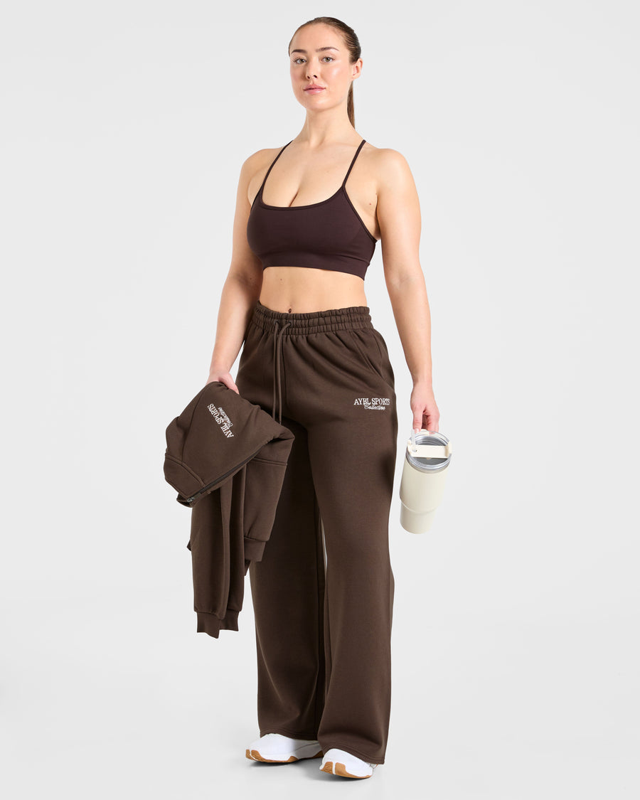 Sports Collective Oversized Straight Leg Joggers - Marron