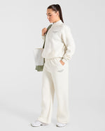 Sports Collective Oversized 1/4 Zip Pullover - Off Blanc/Vert