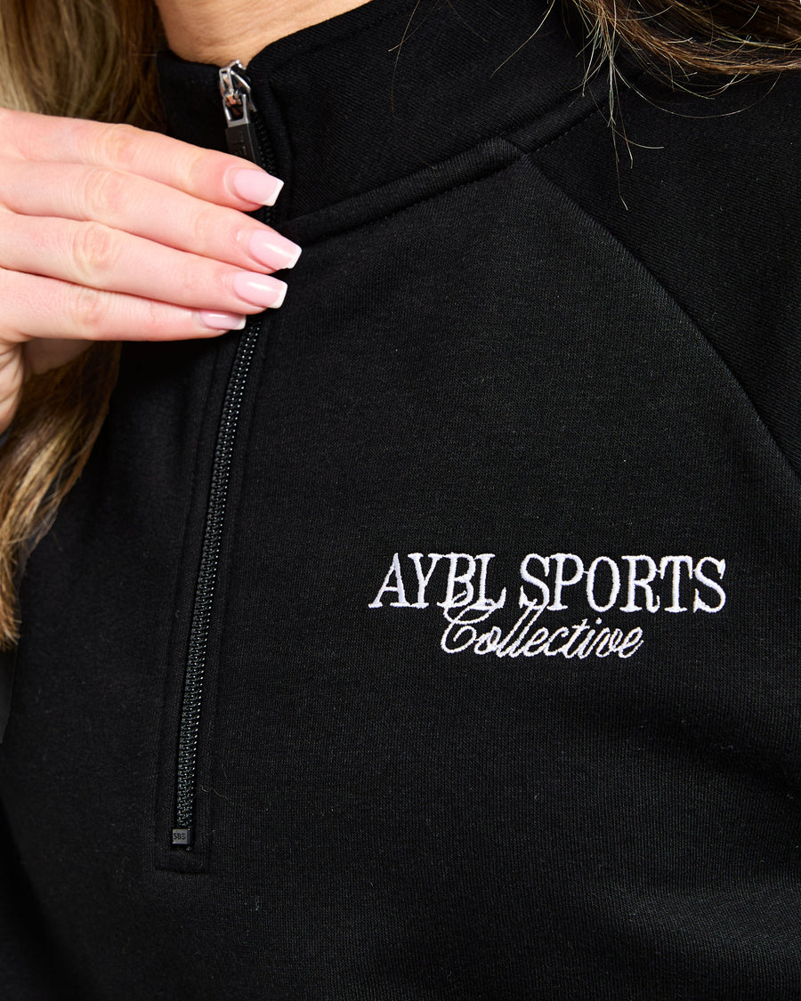 Sports Collective Oversized 1/4 Zip Pullover - Noir