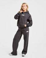 Sports Essentials Oversized Hoodie - Charcoal/Rose