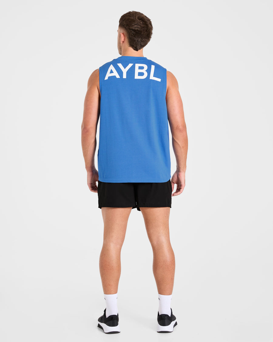 Essential Oversized Graphic Tank - Cobalt