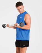 Essential Oversized Graphic Tank - Cobalt