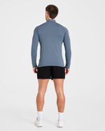 Essential Seamless 1/4 Zip Pullover - Slate Bleu