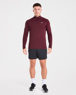 Essential Seamless 1/4 Zip Pullover - Dusty Plum