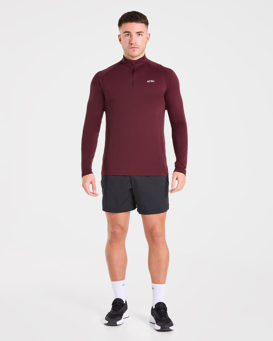 Essential Seamless 1/4 Zip Pullover - Dusty Plum