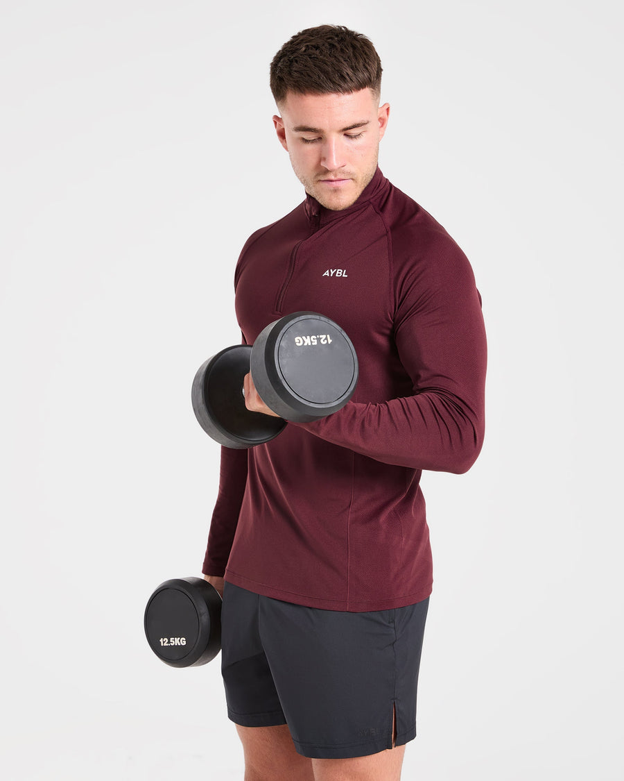 Essential Seamless 1/4 Zip Pullover - Dusty Plum