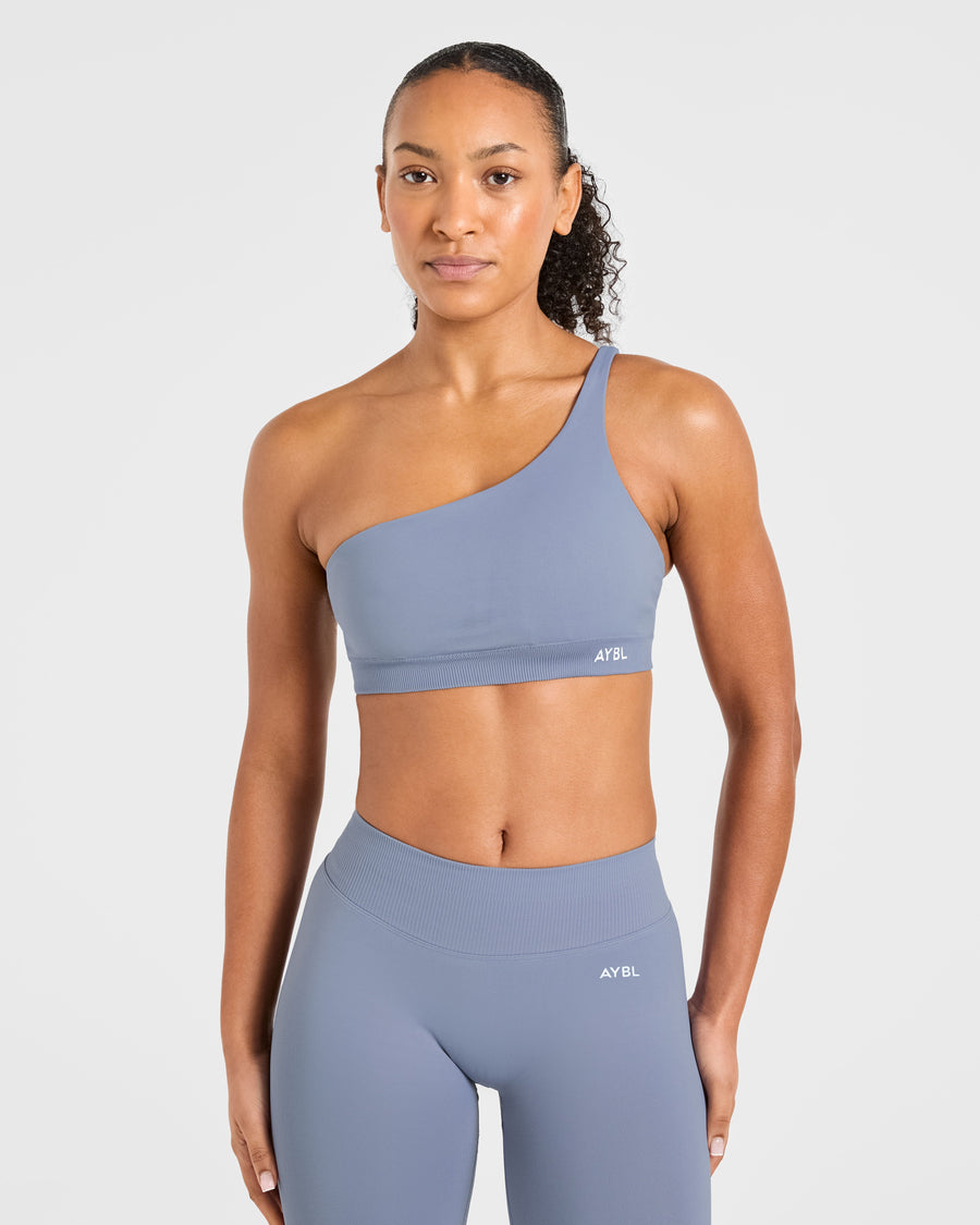 Enhance Seamless One Shoulder Sports Bra - Slate Bleu