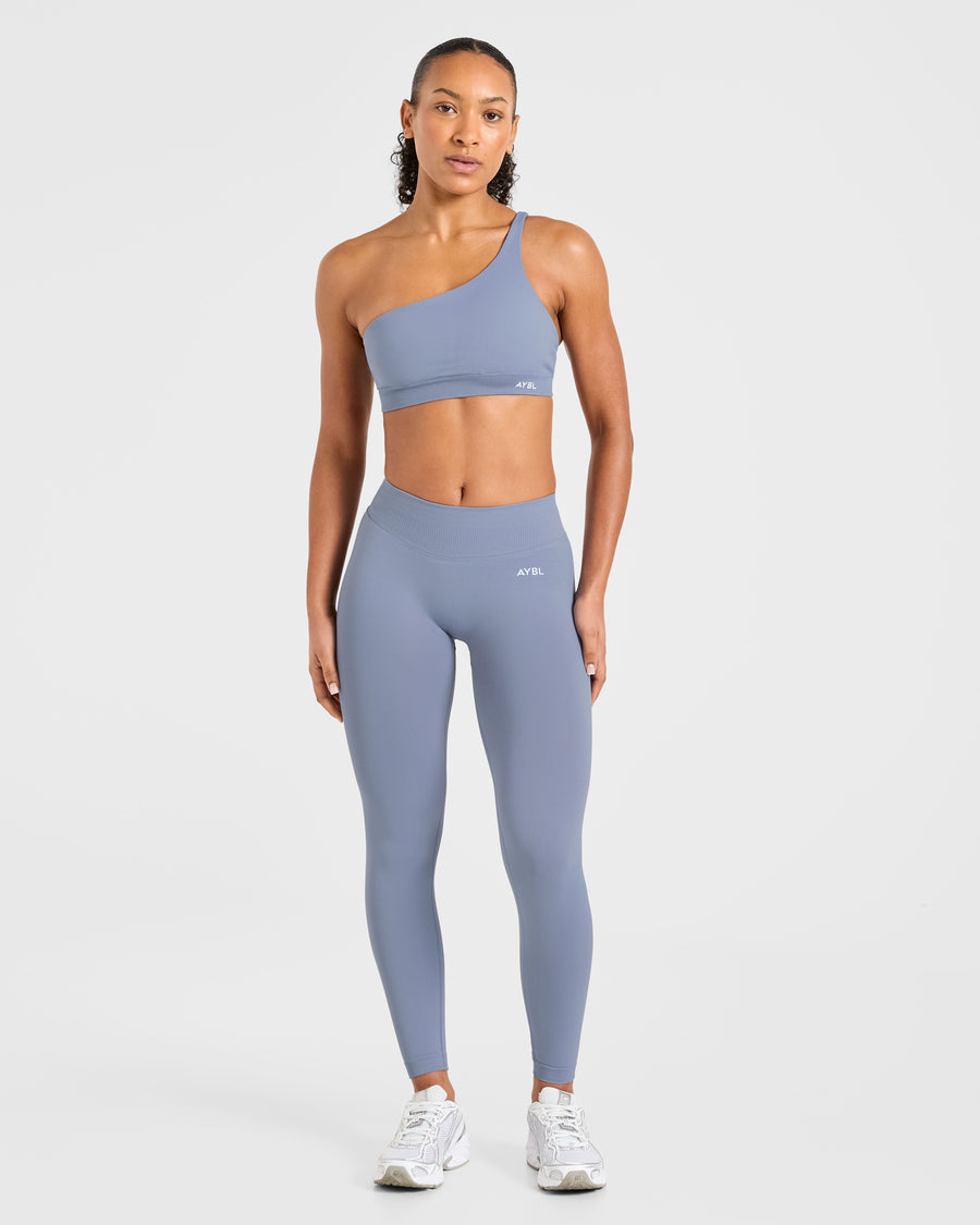 Enhance Seamless One Shoulder Sports Bra - Slate Bleu