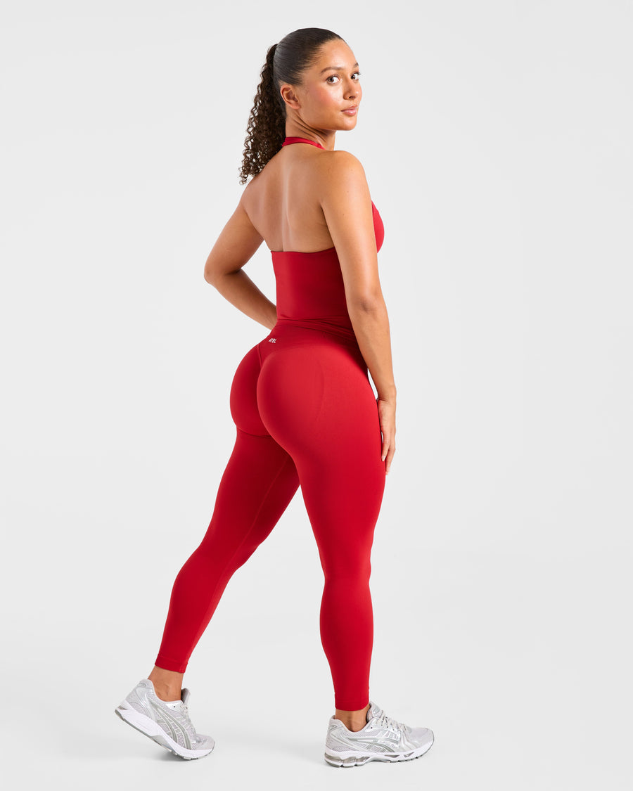 Enhance Seamless Halterneck Top - Rouge